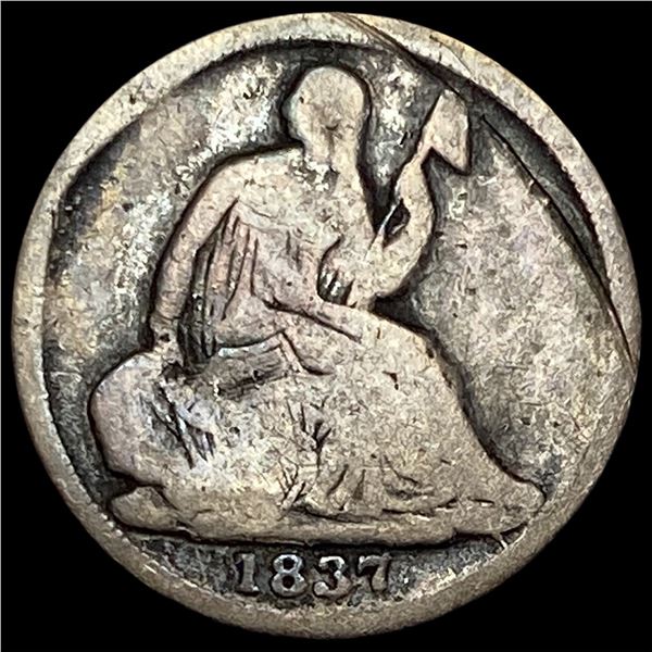 1837 Seated Liberty Half Dime (No Stars)  NICELY CIRCULATED