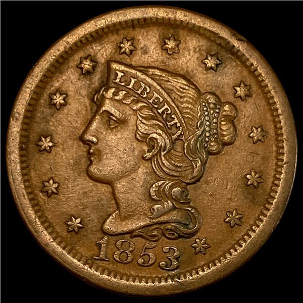 1853 Braided Hair Large Cent CLOSELY  UNCIRCULATED
