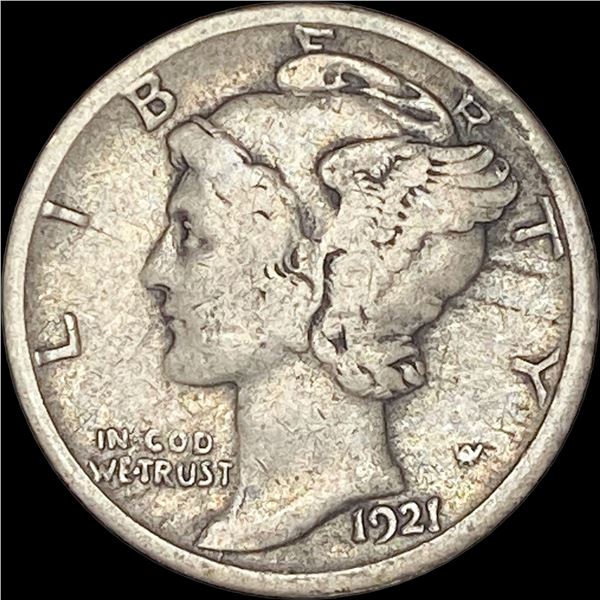 1921-D Silver Mercury Dime LIGHTLY CIRCULATED