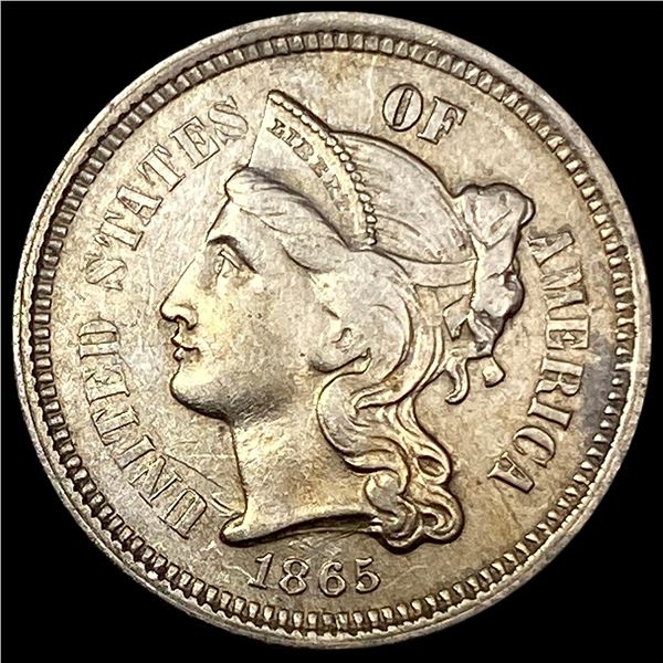 1865 Nickel Three Cent CLOSELY UNCIRCULATED