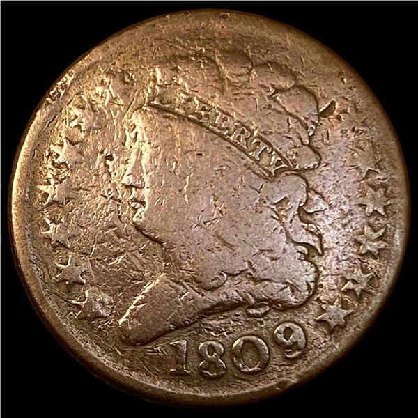 1809 Classic Head Half Cent NICELY CIRCULATED