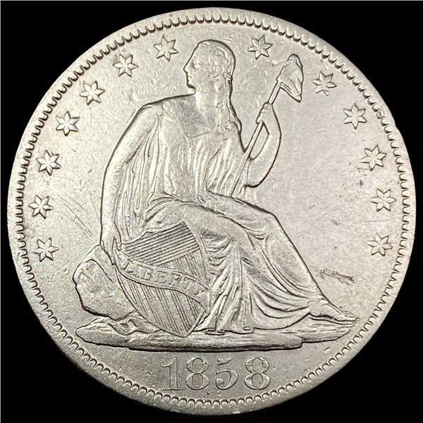 1858-O Silver Half Dollar NEARLY UNCIRCULATED