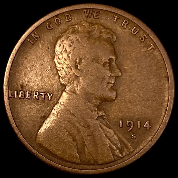 1914-S Lincoln Wheat Cent LIGHTLY CIRCULATED