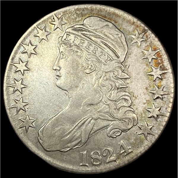 1824 Capped Bust Half Dollar NEARLY  UNCIRCULATED