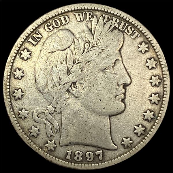1897 Silver Half Dollar (Barber) LIGHTLY  CIRCULATED