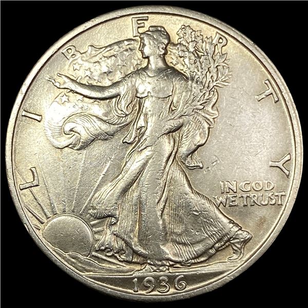 1936-S Silver Walking Liberty Half Dollar  CHOICE AU
