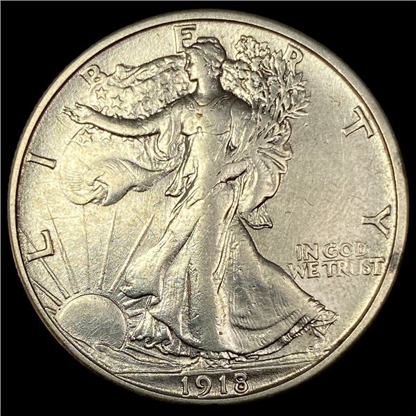 1918-S Silver Walking Liberty Half Dollar  CLOSELY UNCIRCULATED