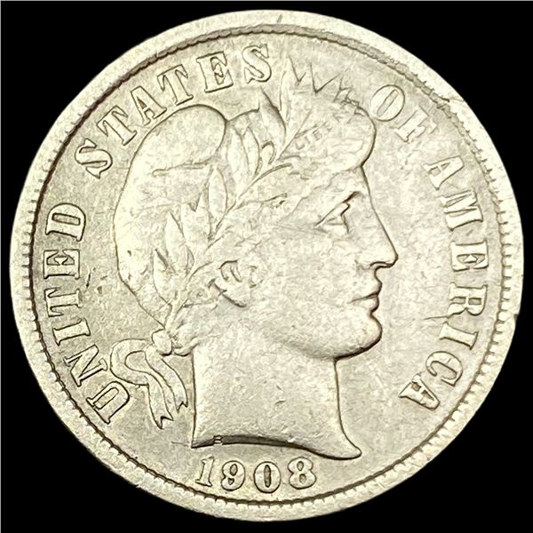 1908 Barber Dime LIGHTLY CIRCULATED