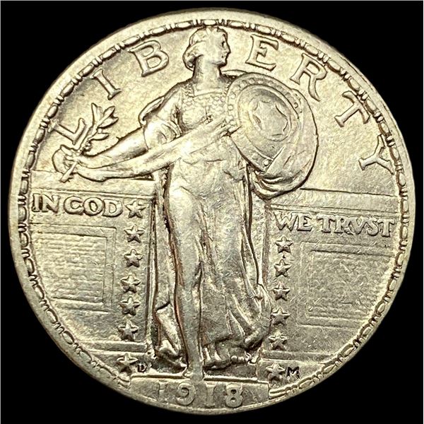 1918-D Silver Standing Liberty Quarter  CLOSELY UNCIRCULATED