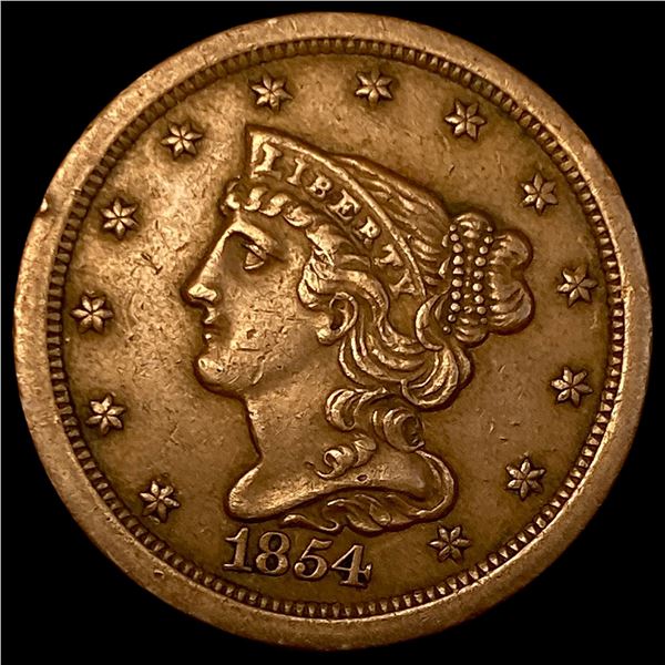 1854 Braided Hair Half Cent CLOSELY  UNCIRCULATED