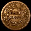 Image 2 : 1854 Braided Hair Half Cent CLOSELY  UNCIRCULATED