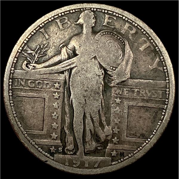 1917-S Type 1 Standing Liberty Quarter NICELY  CIRCULATED