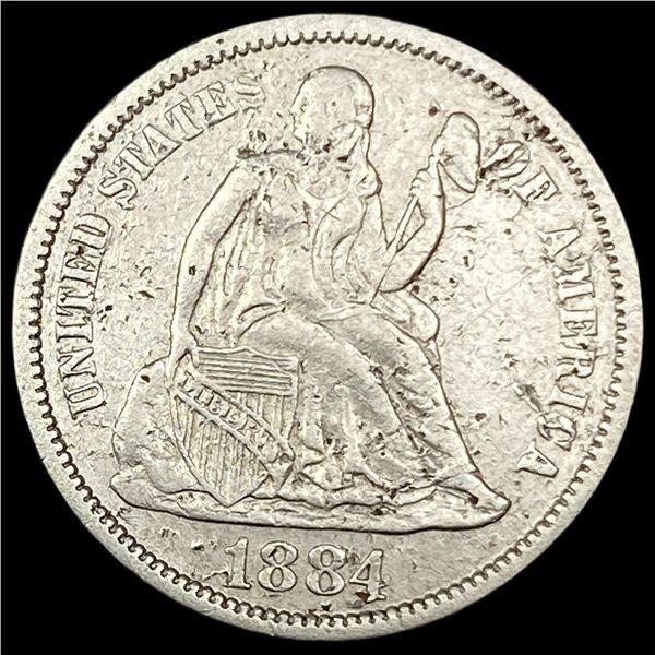 1884 Seated Liberty Dime NEARLY UNCIRCULATED