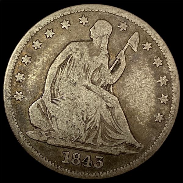 1843-O Silver Seated Liberty Half Dollar  NICELY CIRCULATED