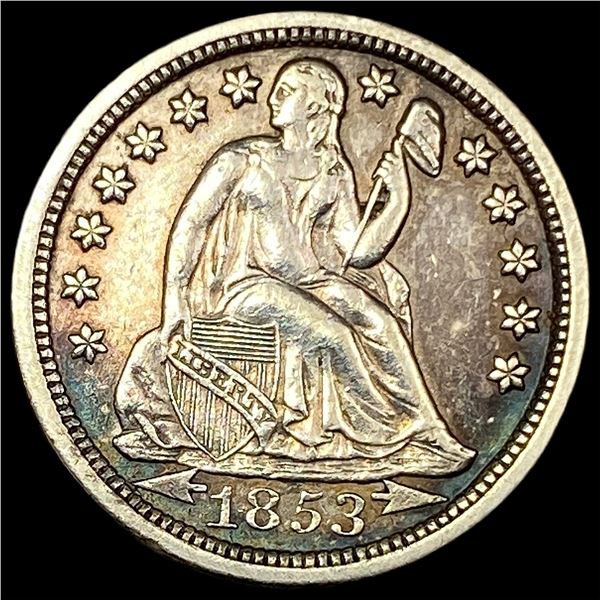 1853-O Seated Liberty Silver Dime CLOSELY  UNCIRCULATED