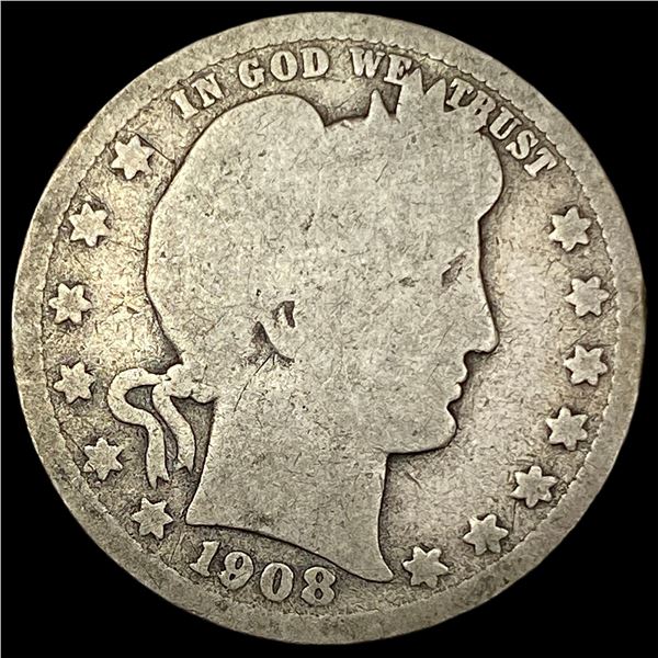 1908 Silver Barber Quarter NICELY CIRCULATED