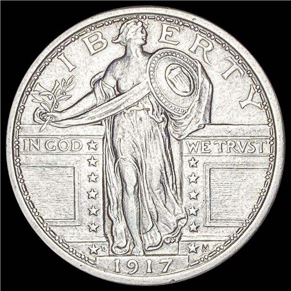 1917-D Silver Standing Liberty Quarter CHOICE  AU
