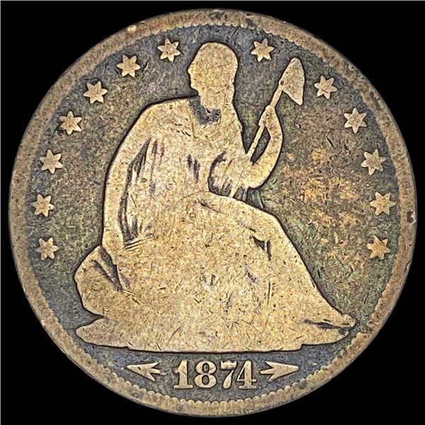 1874 Seated Liberty Half Dollar NICELY  CIRCULATED