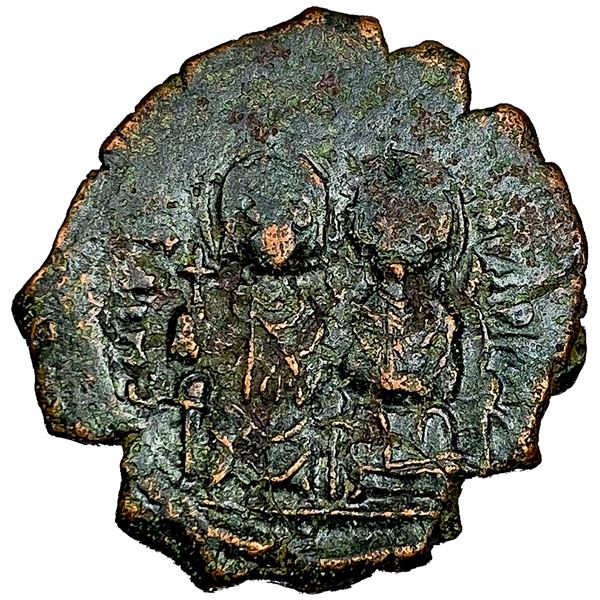 Byzantine Justin II & Sophia 565-578 AD AE Follis