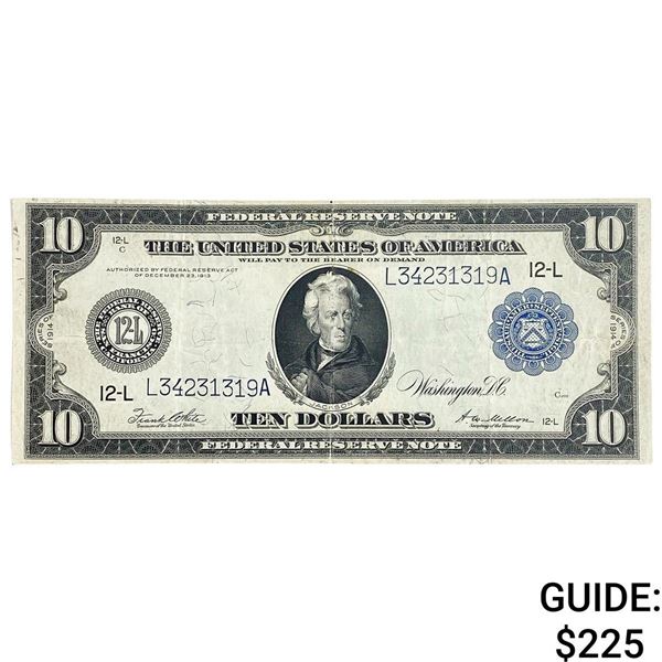 1914 $10 Federal Reserve Large Note Blue Seal