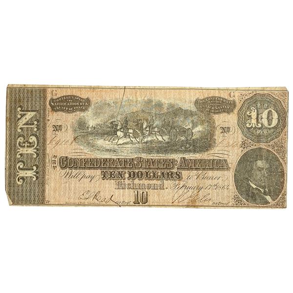 1864 $10 CSA Richmond Large Note