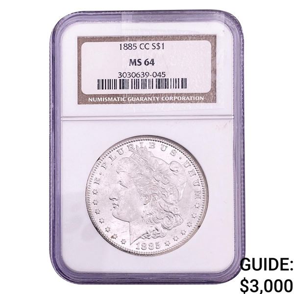 1885-CC Morgan Silver Dollar NGC MS64