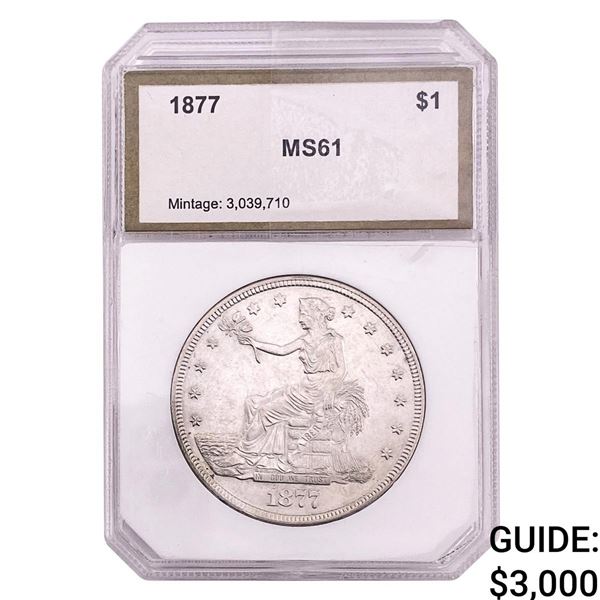 1877 Silver Trade Dollar PCI MS61