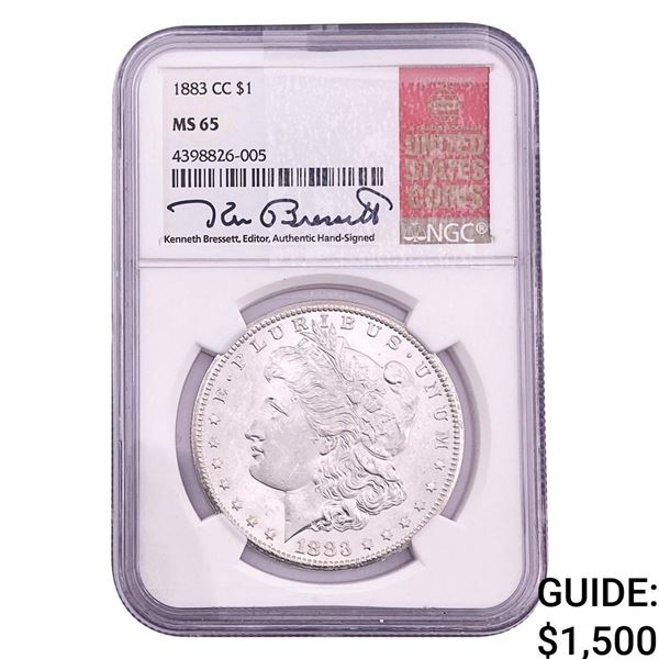 1883-CC Morgan Silver Dollar NGC MS65