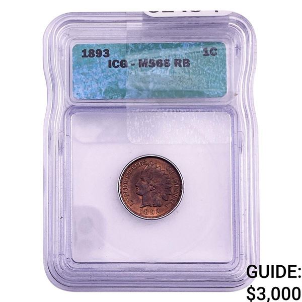 1893 Indian Head Cent ICG MS66 RB