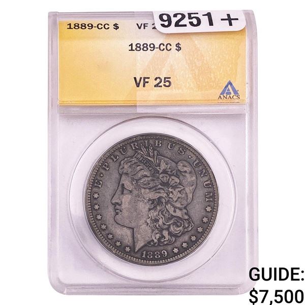 1889-CC Morgan Silver Dollar ANACS VF25