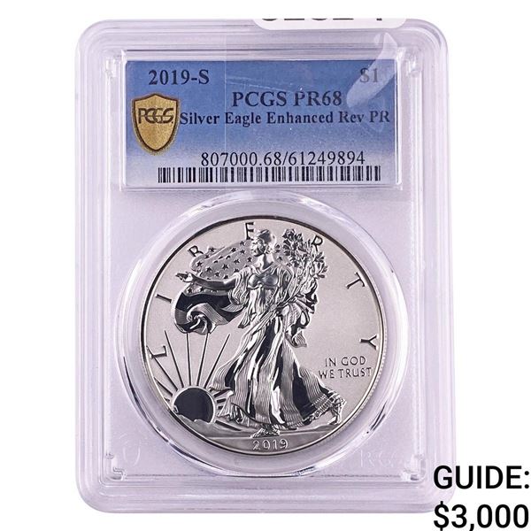 2019-S Silver Eagle PCGS PR68 Ehanced Rev PR