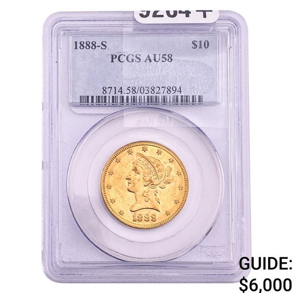 1888-S $10 Gold Eagle PCGS AU58