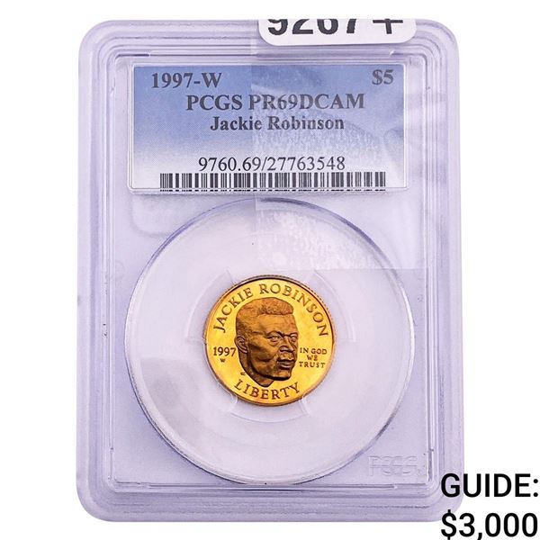 1997-W .2419oz Gold $5 Jackie Robinson PCGS PR69