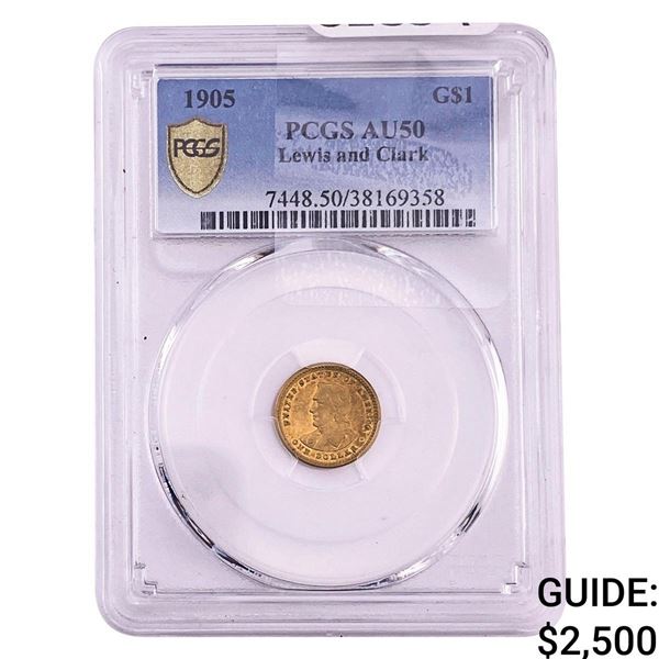 1905 Lewis & Clark Rare Gold Dollar PCGS AU50