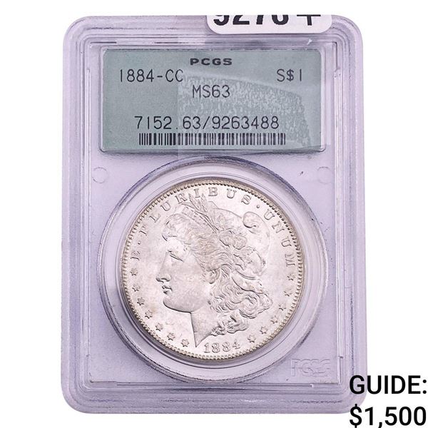 1884-CC Morgan Silver Dollar PCGS MS63