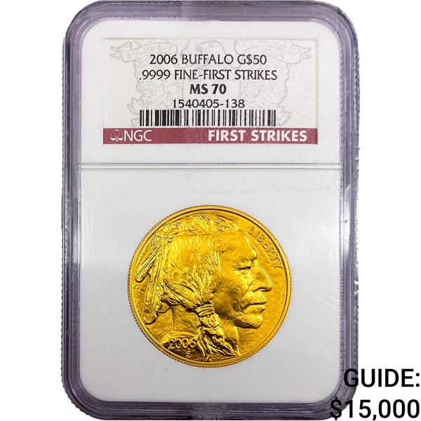 2006 United States Buffalo 1oz Gold $50 NGC MS70