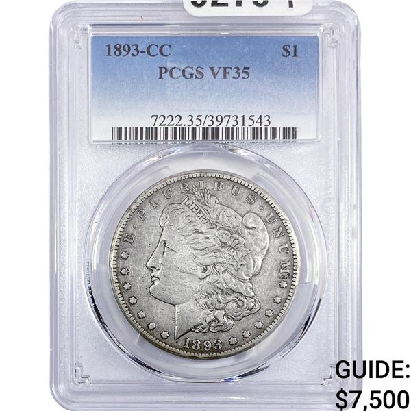 1893-CC Morgan Silver Dollar PCGS VF35