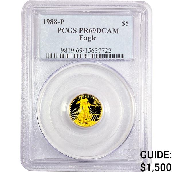 1988-P $5 Gold Half Eagle PCGS PR69 DCAM