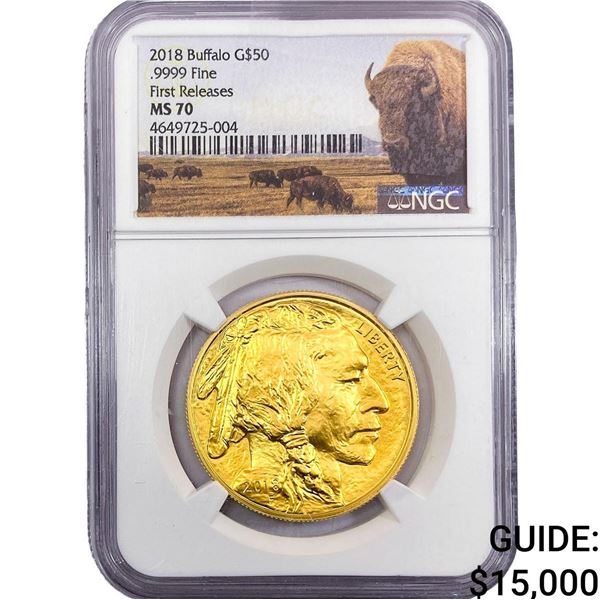 2018 United States Buffalo 1oz Gold $50 NGC MS70