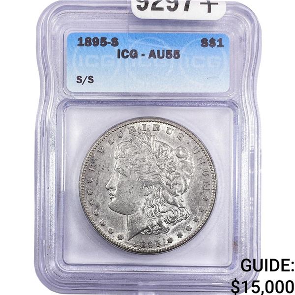 1895-S/S Morgan Silver Dollar ICG AU55