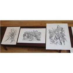 3 Demonte lithographs 