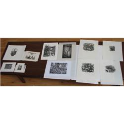 11 various wood engravings by Mackley, Haddrell, and others