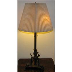 Bronze Lamp with Three Sea Monster Decoration