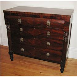 Burled Wood Dresser with Lion Head Pulls