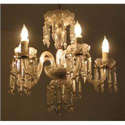 4 Arm Cut Glass Chandelier