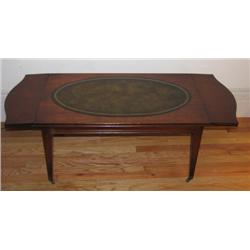 Leather Top Mahogany Coffee Table