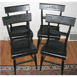 Six Black Painted Shaker Style Chairs