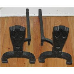 Pair of Wrought Iron Andirons