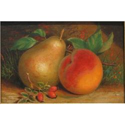 19th Century American Still Life of Pear and Peach