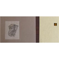 2 Mughal Style elephants by Studio of Mahaveer Swami